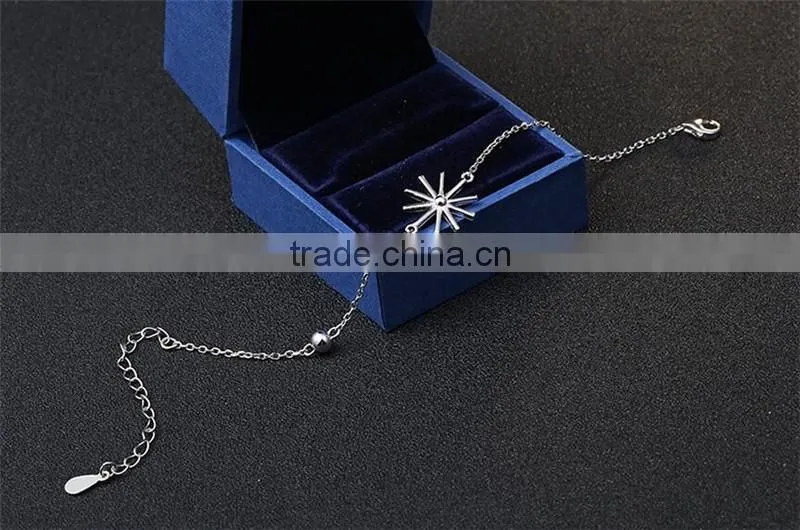 New design 925 Sterling Silver Sunflower Charms Bracelet for women