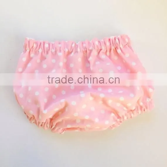 2016 Hot sale baby clothes summer casual white polka dots plain baby ruffle bloomer