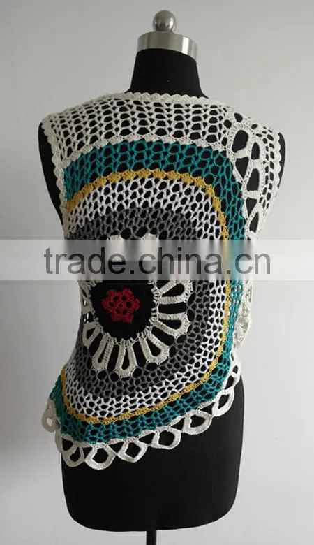 sleeveless &hand crochet fancy sweaters for women