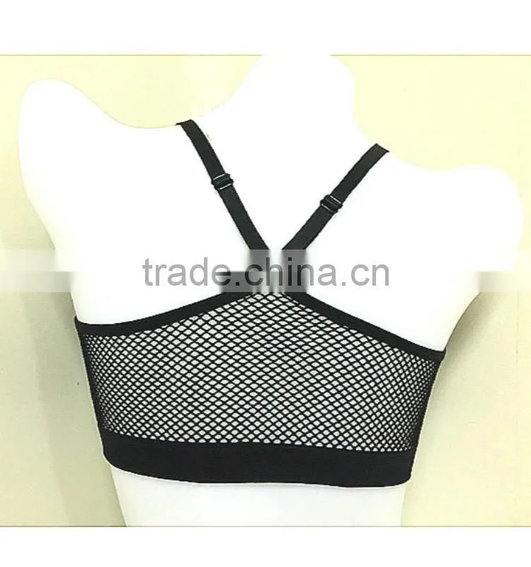 Factory Provide Seamless Hot Girls Sexy Black Grenadine Sports Bra