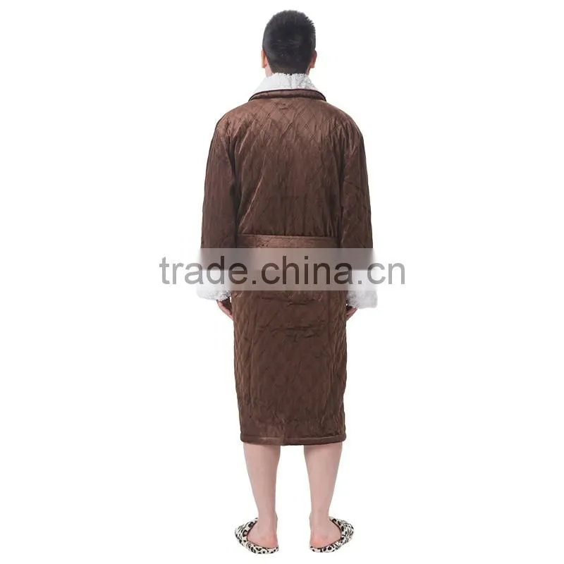 Spa Robe Striped Coral Fleece Bathrobe