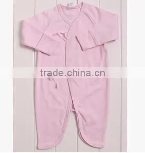 Newborn Romper Baby Cotton Long Sleeve Bodysuit Tie Fasten