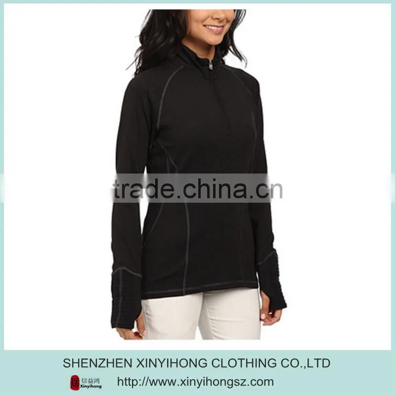 Long raglan sleeves dryCELL performance Quarter-length zip golf no hoodies
