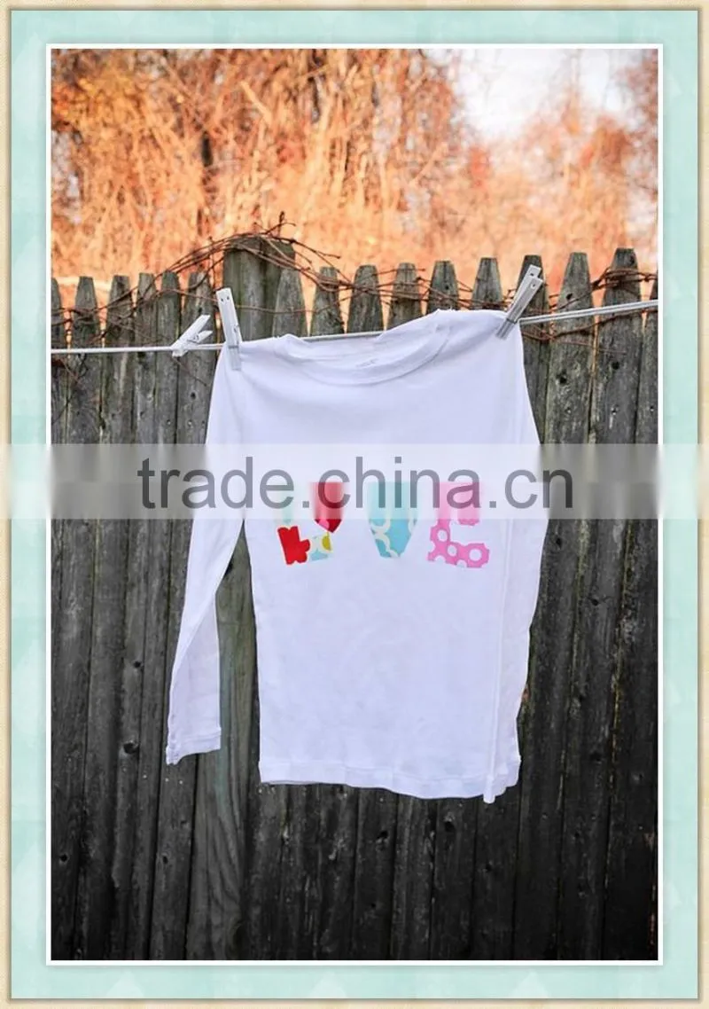 ruffle raglan brown long sleeve t shirt girls valentine elephant love applique shirt
