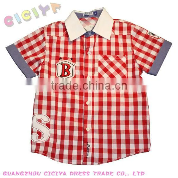 Wholesale new summer styled boy shirt check design fashion shirt for little boys