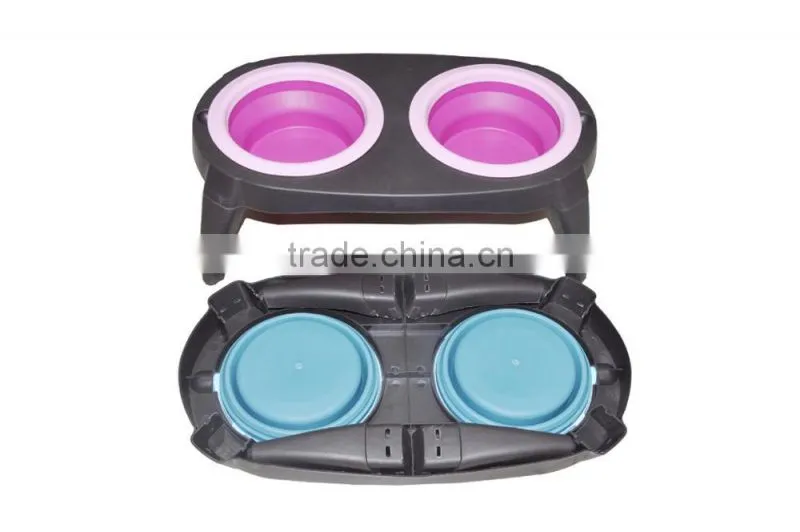 R1958H Wholesale Portable Dog Food Bowls Foldable Silicone Pet Bowl