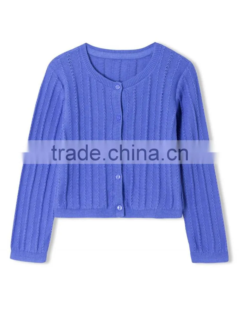 Cable Pattern Cardigan Baby Girl Sweater Design With Buttons