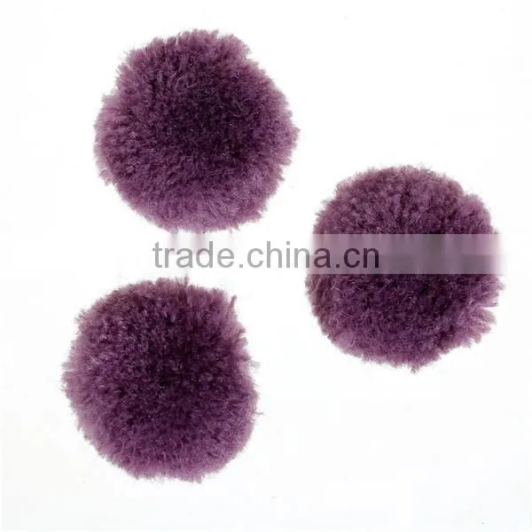 Cashmere Pom Pom Balls DIY Craft Decoration Mauve Round 30mm Dia.