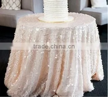 wedding blush champagne sequin table cloth