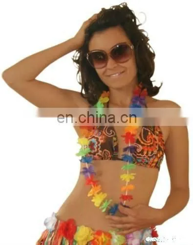 HAWAIIAN MULTI COLOURED FLOWER LEI NECKLACE GARLAND
