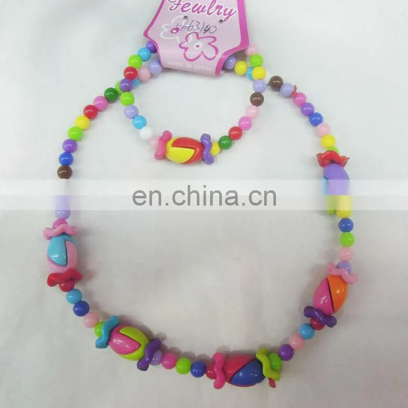 Hot NEW 2015 striped bright color necklace for children
