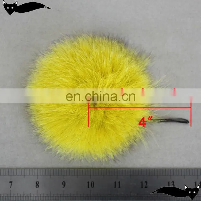 2014 New product yellow 11cm fox fur ball accessories