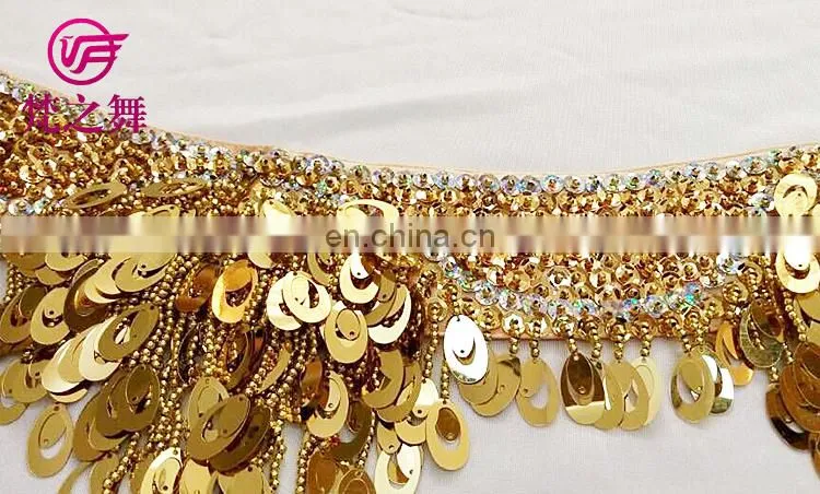 Y-2054 American hot sale full sequins belly dance hip scarf
