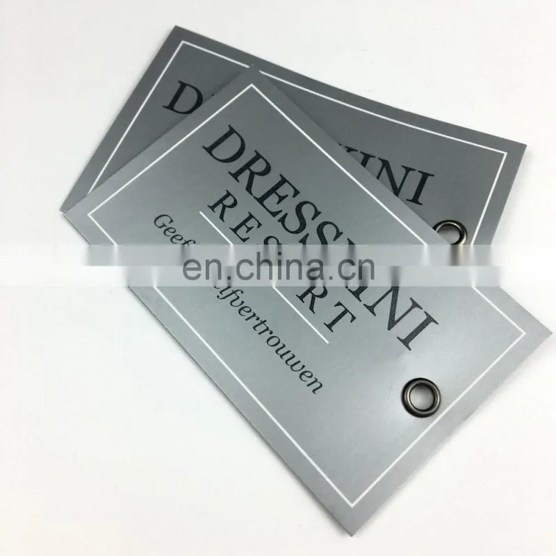 High Quality Design Paper Hang Tag With Metal Eyelet For Clothing And Fabric