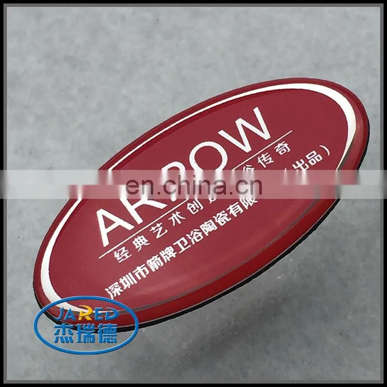 custom shape printed metal aluminum nameplate label/badge