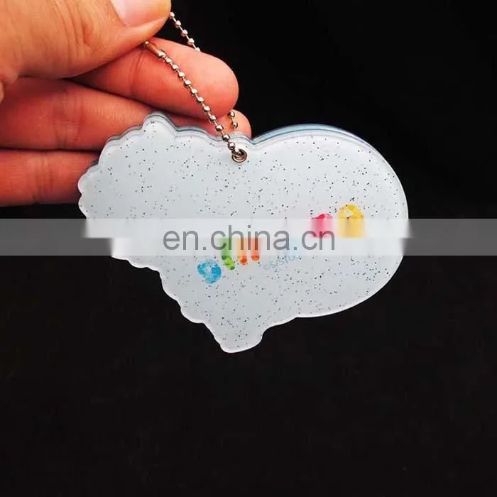 Cartoon printed cosmetic clear acrylic keychain with mirror