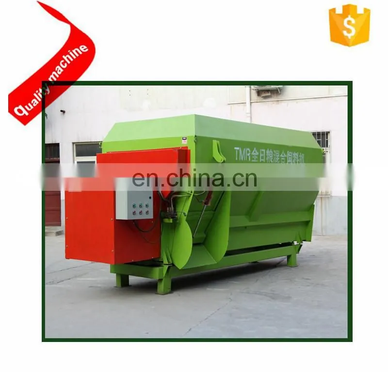 dairy farm horizontal and fixed cattle feed mixer