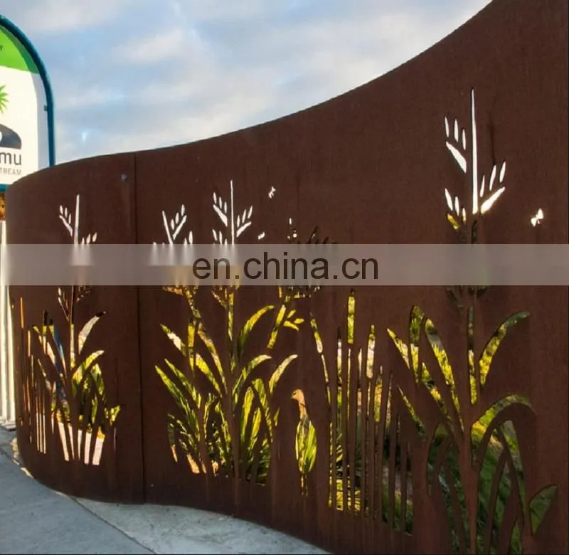 Weathering corten steel laser cutting panel for fence & screen