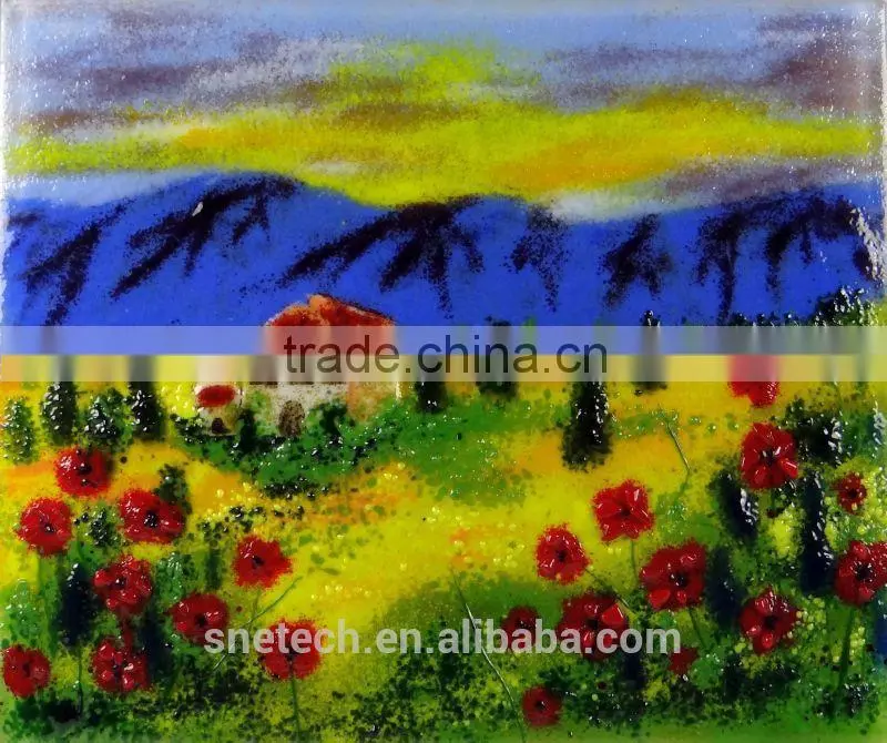 fused glass as interior wall or ceiling decoration