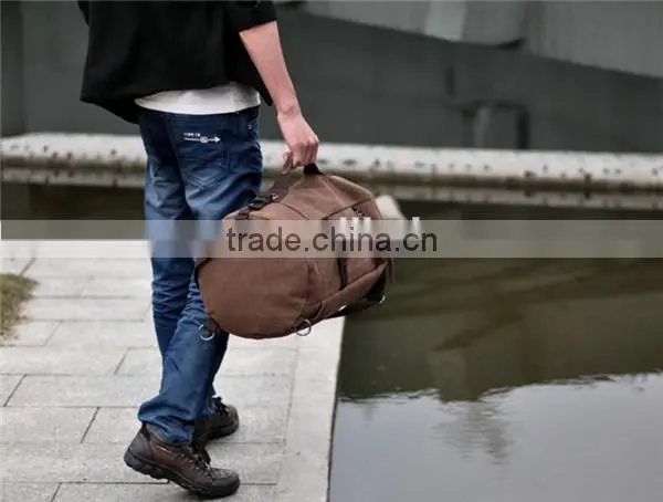 high quality mutifunctional canvas duffle bag sports outdoor travel backpack