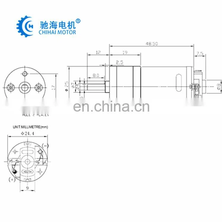 chihai motor 25-370K High Speed Permanent Magnet Miniature DC Metal Tooth Speed Reduction Motor DC 6V 12V