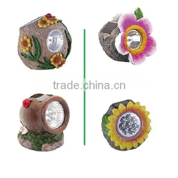 Solar power rechargable stone LED light