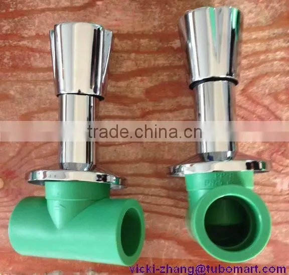 PPR Gate Valve Brass Gate Valve with PPR 2 sides Union from PPR factory by DIN8077/8078