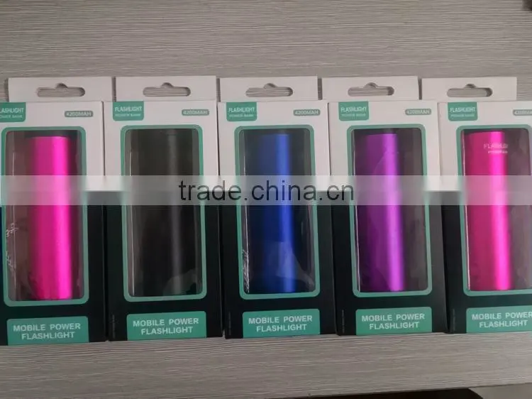 Beautiful LED rechargeable torch with power bank