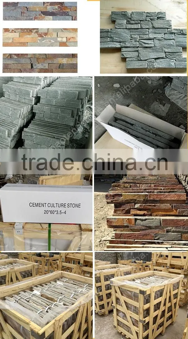 Natural Stone Granite Irregular Shape Flooring Design Stacked Ledge Stone