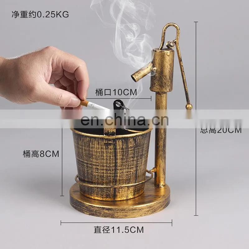 Retro creative household ashtray anti fly ash ins living room office ashtray
