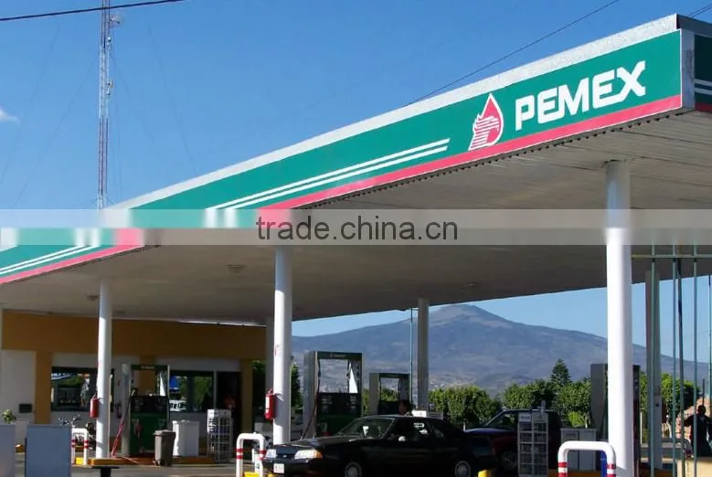 Professional design steel space frame structure petrol station