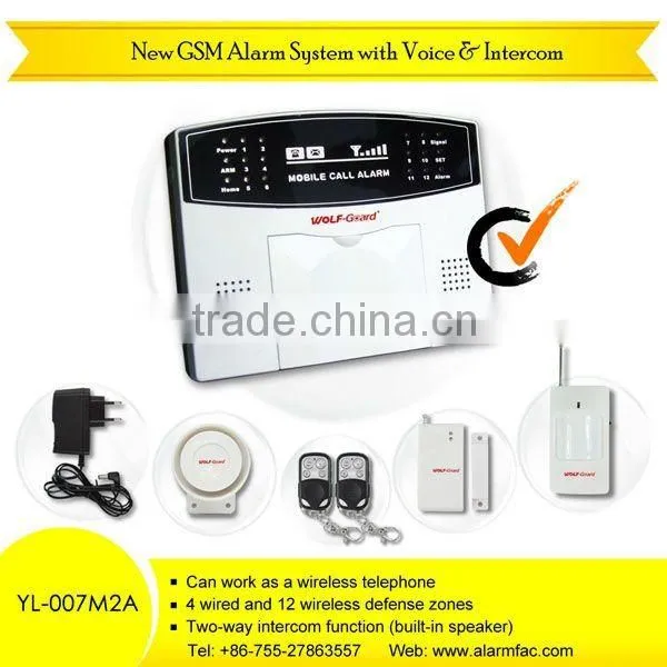 Hot sale ODM/OEM Business/Home GSM Alarm System low cost gsm system YL-007M2A