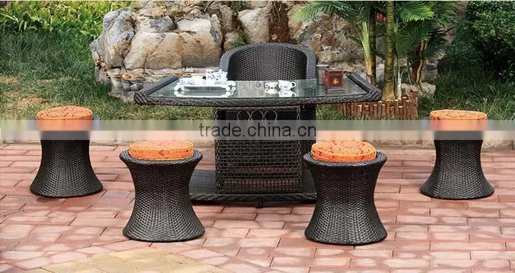 Garden Wicker Furnitures Round Shaped Outdoor Synthetic Plastic Rattan Furniture