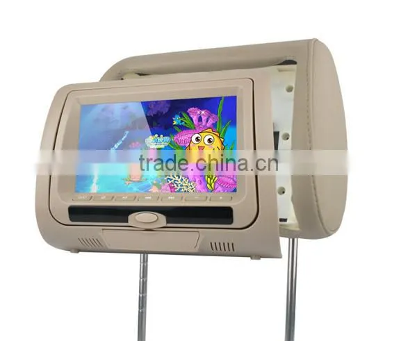 Cheap price 7" tft lcd car headrest with pillow USB SD