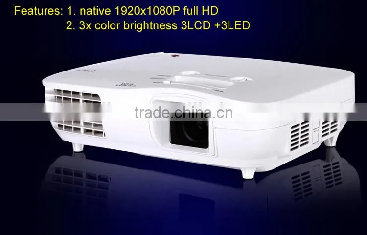 Payment asia alibaba china 3LCD 3LED 5000lumens 1080p full hd short throw projector/daylight projector led 5000 lumens