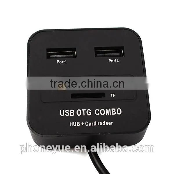 hot sale usb 3.1 type c to usb 2.0 otg card reader 2 port usb hub adapter