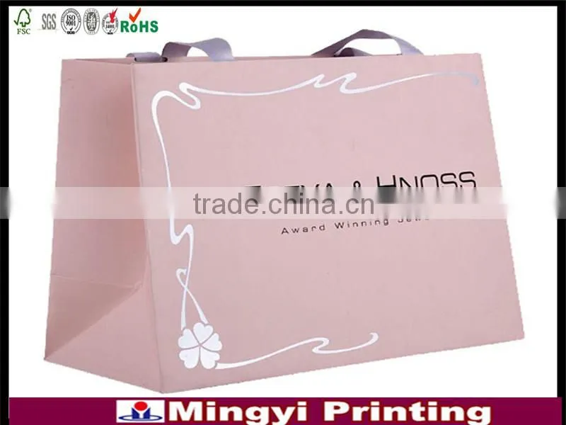 Customer design paper gift bag with handle for shopping