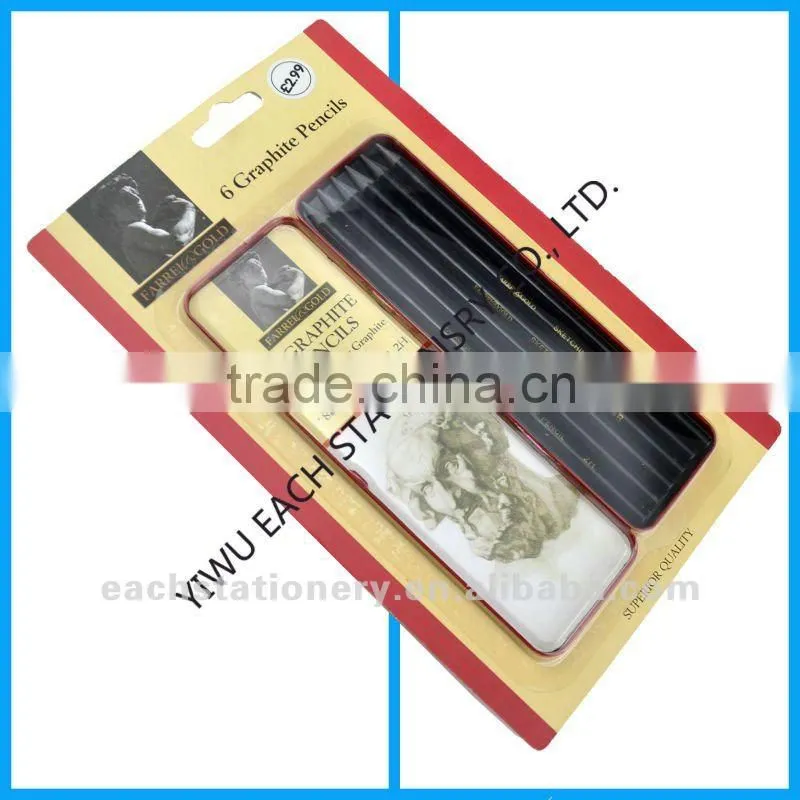 6 pcs Graphite grade pencil set