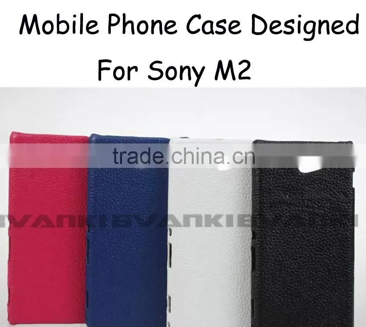 Free Samples 2016 Chocolate Design Phone Cases For Sony Xperia M2 Made In China Leather Handphone Case Cell Phone Case Lead