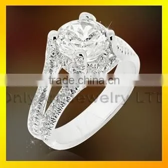 latest ring for women jewelry gemstone zircon pave setting pure silver ring