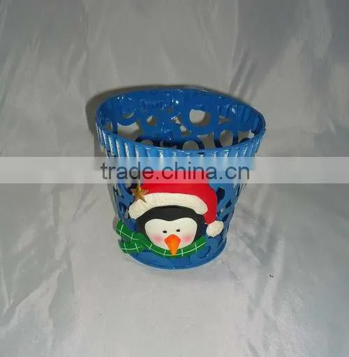 metal christmas glowing flower pot