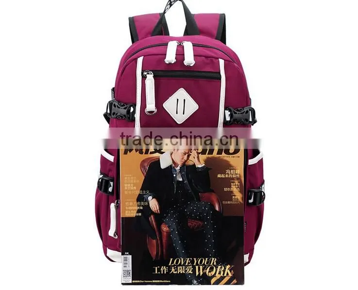 2016 New Design Korean Fashion Canvas Backpack, Teenage Backpack