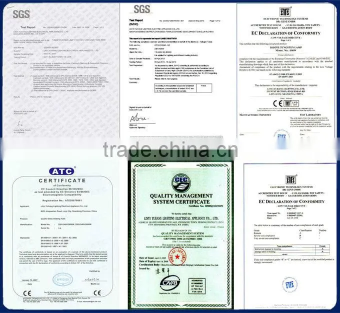 Quartz glass infrared heat lamps car painting