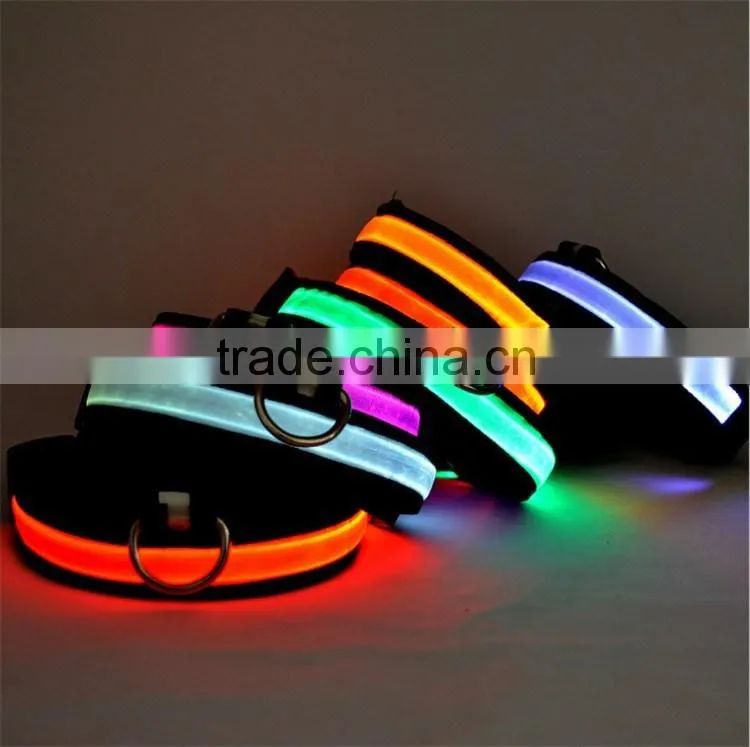 Pet Dog Collars and Leads LED Light Pet Mascotas Cachorro Collars Dogs Luminous Fluorescent Collars Harness