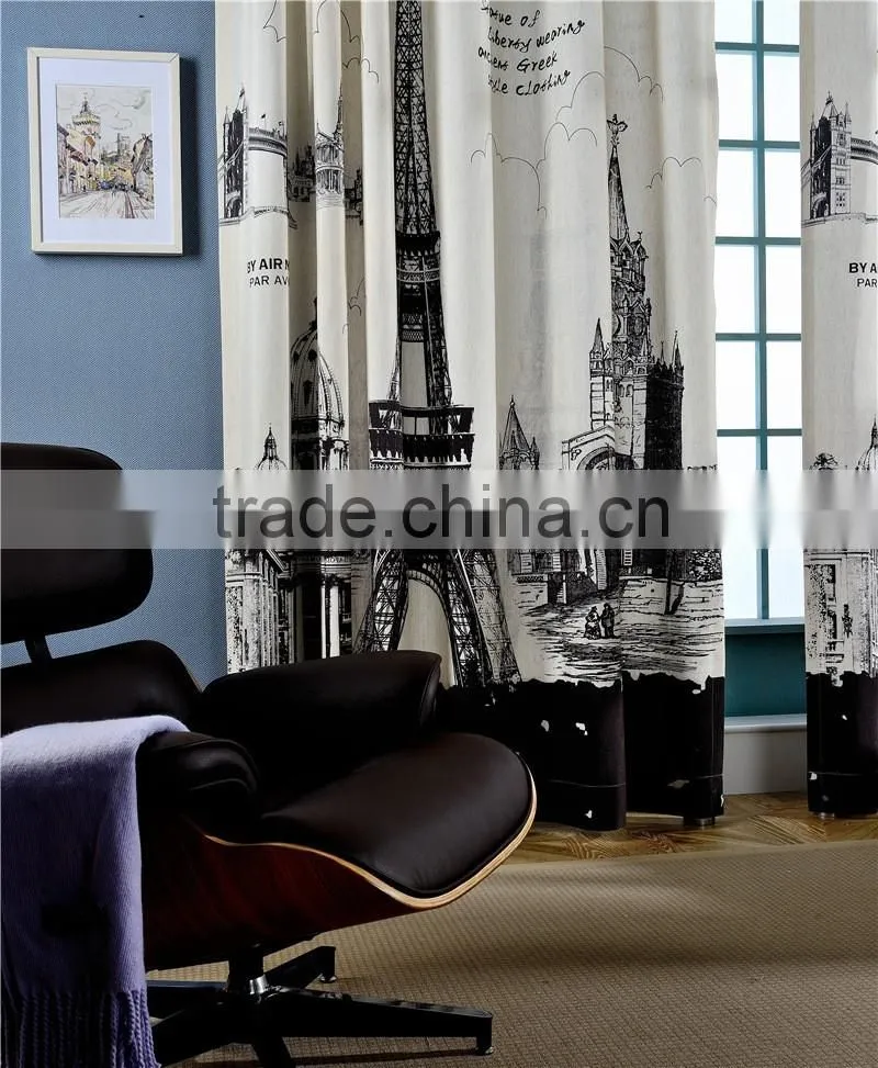 Contemporary and Contracted Cotton/Linen Shading Curtain Fabrics