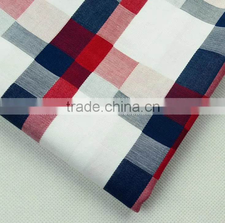 High quality 100% cotton yarn dyed woven plaid fabric for men shirt