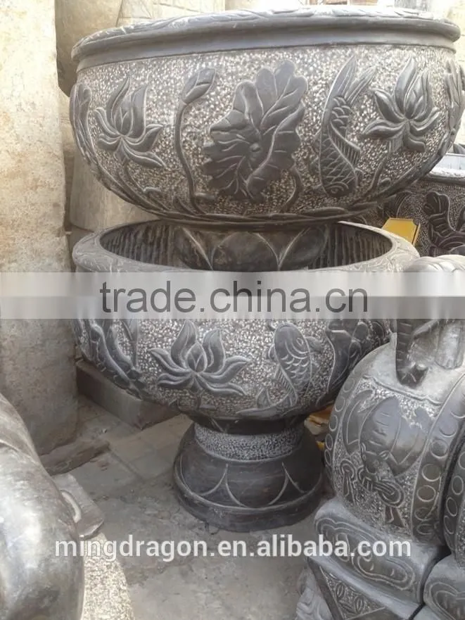 Antique Park decoration granite stone flower pot stand