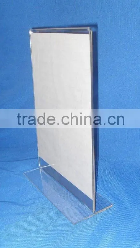 Transparent acrylic menu holder for restaurant and hotel