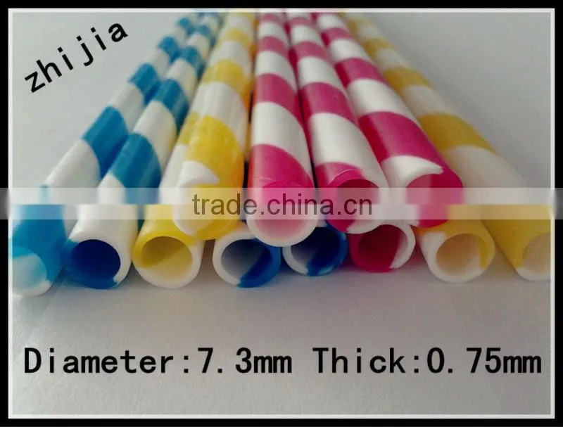 Two color hard striped funny straws for drinks