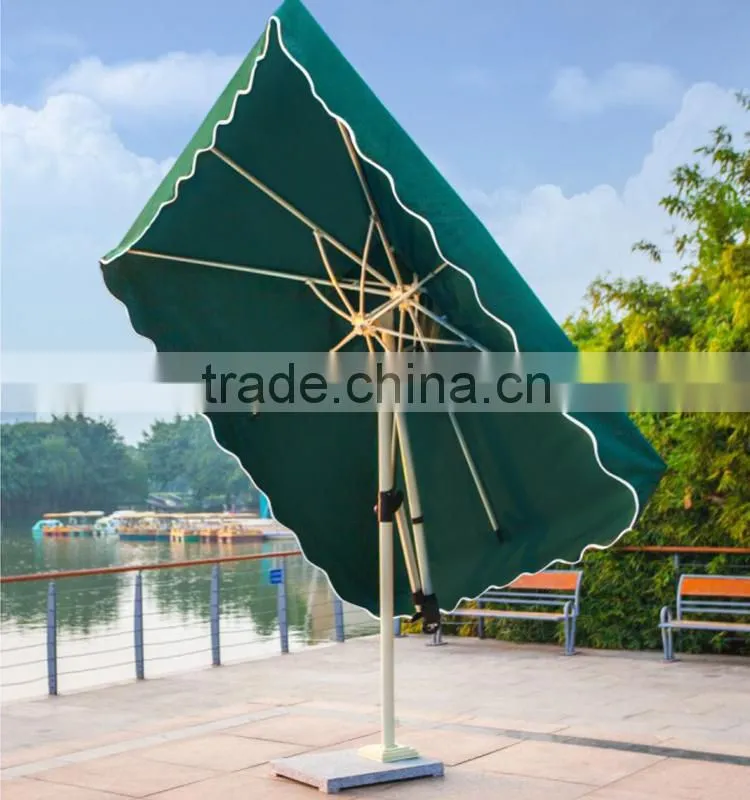 Large Windproof Green Red Beige Round Square Bali Tilt Mechanism Customized Outdoor Patio Garden Beach Umbrella with Marble Base